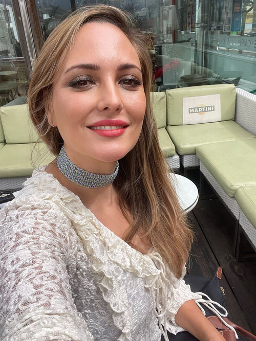 CHOKER CROCHET GRIS VERDE