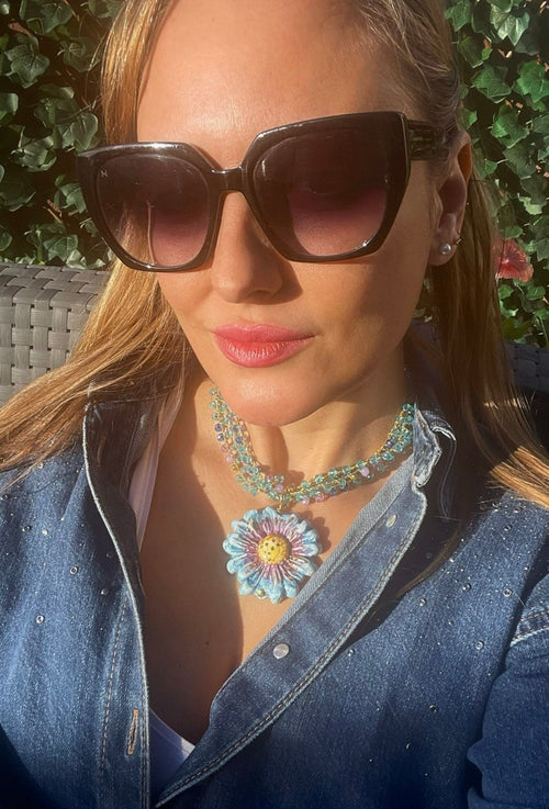 COLLAR FLOR AZUL
