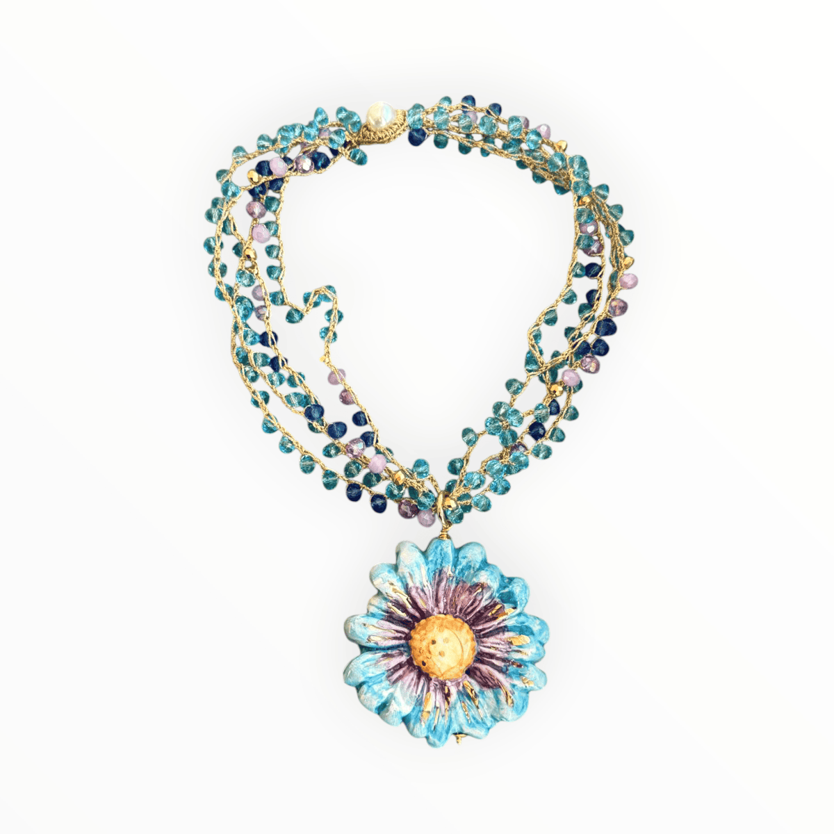 COLLAR FLOR AZUL