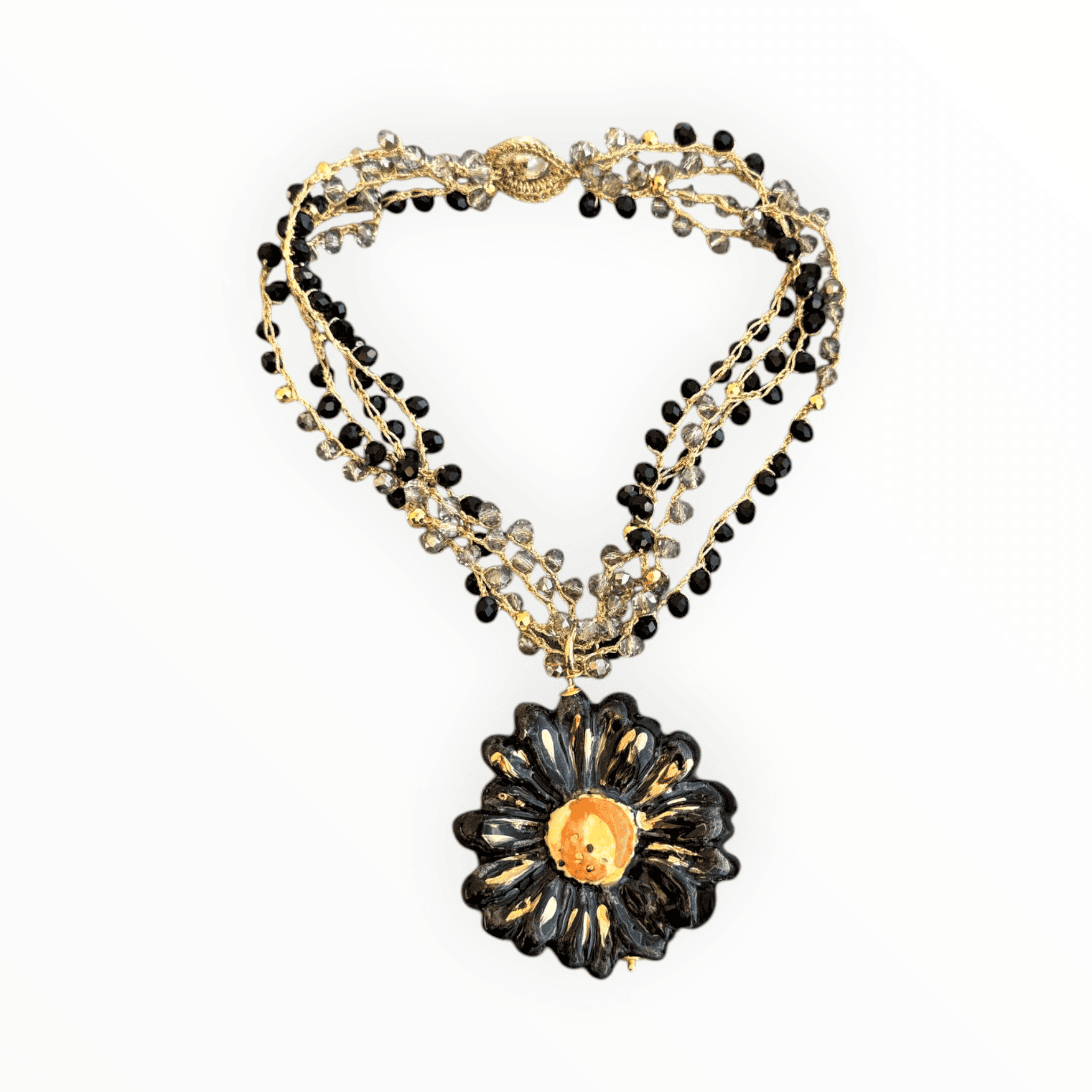 COLLAR FLOR NEGRA