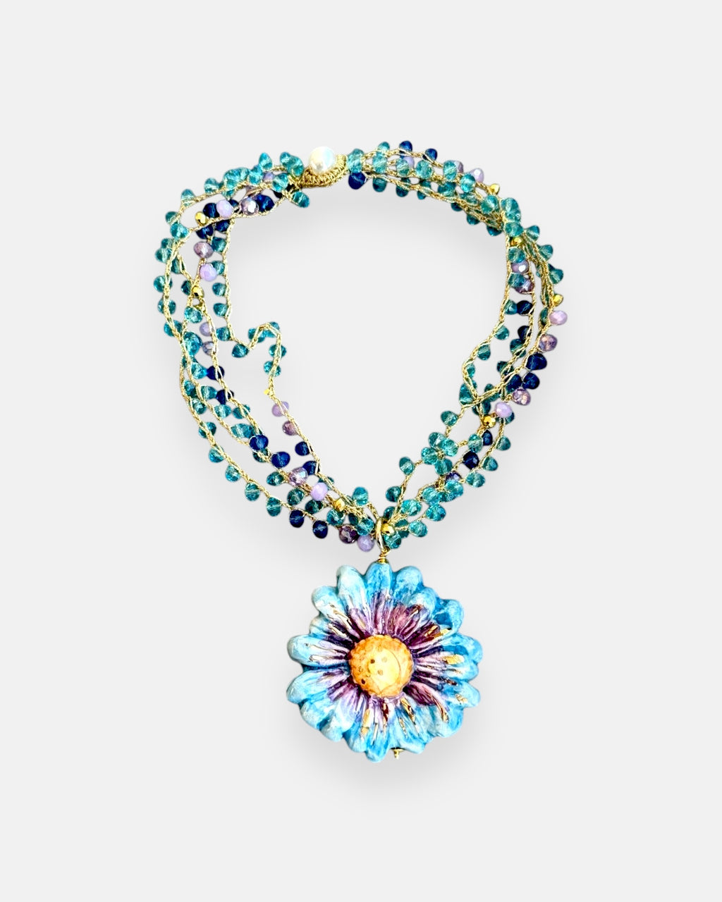 COLLAR FLOR AZUL