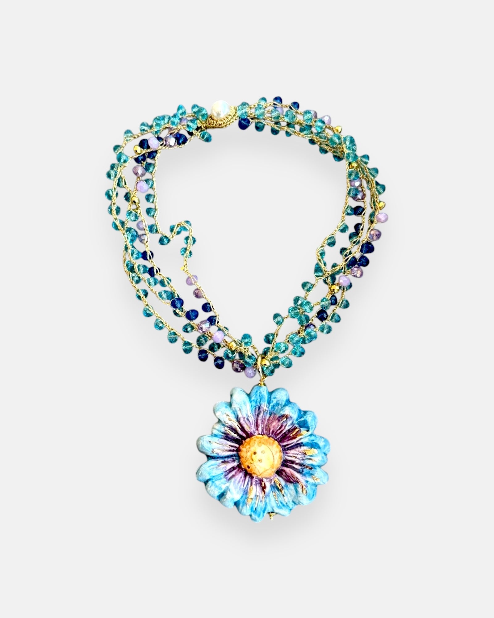 COLLAR FLOR AZUL