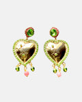 PENDIENTES CUORE DI CRISTALLO VERDE