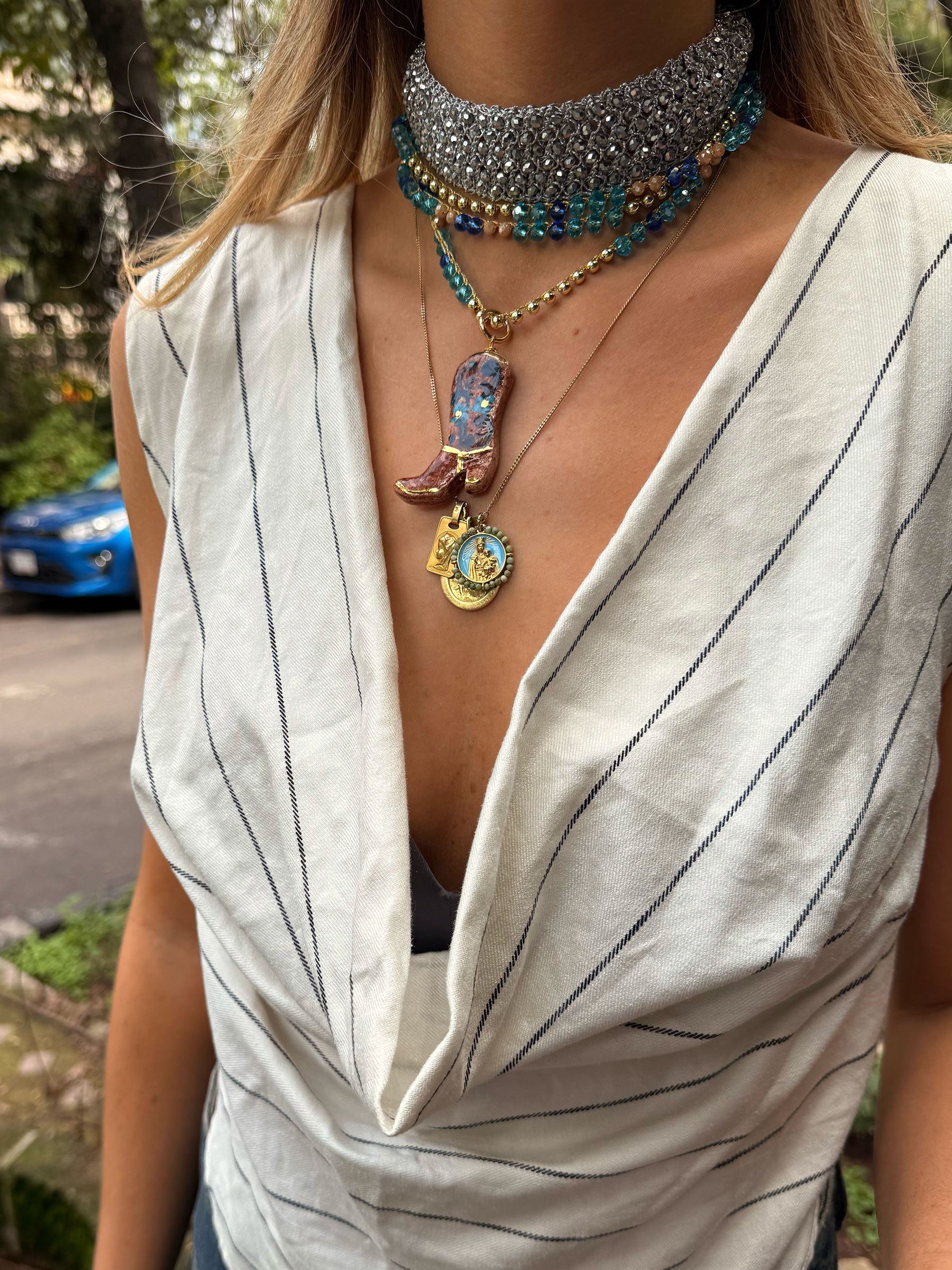 CHOKER CROCHET PLATA